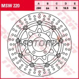 Brzdový kotouč -TRW- MSW220, 290mm, Suzuki GSF400/600 Bandit (1990-2004), GSX600F/750F (1989-2002), GSX-R400 (1988-1990), RF600R (1993-1996), RGV250 (1989-1990), SV650/S (1999-2002)