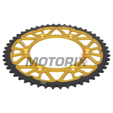 Zadní rozeta -JT- JTX251,50GLD, 50 zubů, zlatý, hybridní, Yamaha FX 250 2016-2018, TT-R 230 2005-2017, WR 250 2007-2010, 2015-2020, WR 400 1999-2002, WR 426 2001-2002, WR 450 2003-2020, YZ 125 2000-2020, YZ 250 1999-2020, YZ 400 1999