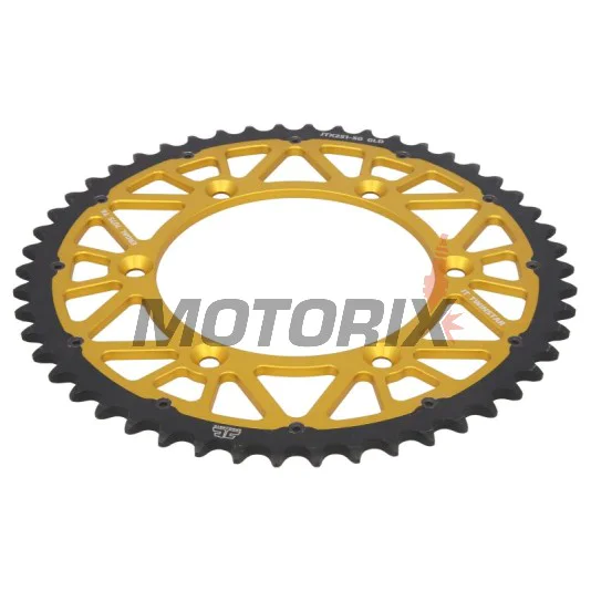 Zadní rozeta -JT- JTX251,50GLD, 50 zubů, zlatý, hybridní, Yamaha FX 250 2016-2018, TT-R 230 2005-2017, WR 250 2007-2010, 2015-2020, WR 400 1999-2002, WR 426 2001-2002, WR 450 2003-2020, YZ 125 2000-2020, YZ 250 1999-2020, YZ 400 1999