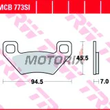 Brzdové destičky -TRW- MCB773SI, Arctic Cat 250/300/400/500/700 ATV 2x4/4x4/TRV/TBX (2005-2008), Kymco Maxxer 450i (2011-2015)