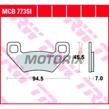 Brzdové destičky -TRW- MCB773SI, Arctic Cat 250/300/400/500/700 ATV 2x4/4x4/TRV/TBX (2005-2008), Kymco Maxxer 450i (2011-2015)