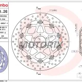 Brzdový kotouč -BREMBO- 78B40826, Honda CB600F Hornet/Hornet S, Honda CBF600S (2000-2006)