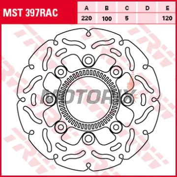 Brzdový kotouč -TRW- MST397RAC, 220mm, Kawasaki ER-6F/ER-6N + Versys 650 ABS (2006-2011)