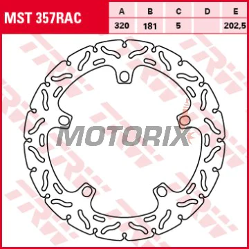 Brzdový kotouč -TRW- MST357RAC, 305mm, BMW K1200R/GT/RS/LT/S + K1300R/S + K1600GTL + R1100S/R1150R/RS/RT/GS + S1000RR + Kawasaki Z1000 (2000-2014)