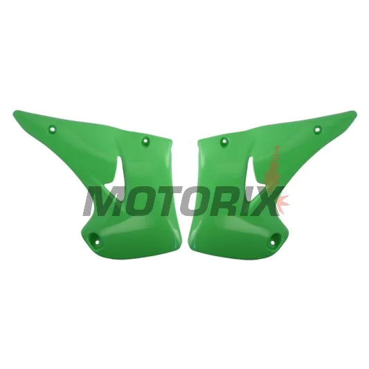 Přední boční plasty -POLISPORT- zelené, KAWASAKI KX 125/250 2003-2008