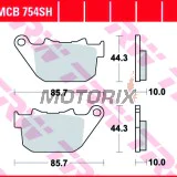 Brzdové destičky -TRW- MCB754SH, Harley-Davidson XL Sportster 883/883C Custom/883R/883N Iron/1200C Custom/1200R Roadster/1200L Low/1200N Nightster/1200X Forty Eight/1200V Seventy Two (2004-2013), XR 1200X Sportster (2010)