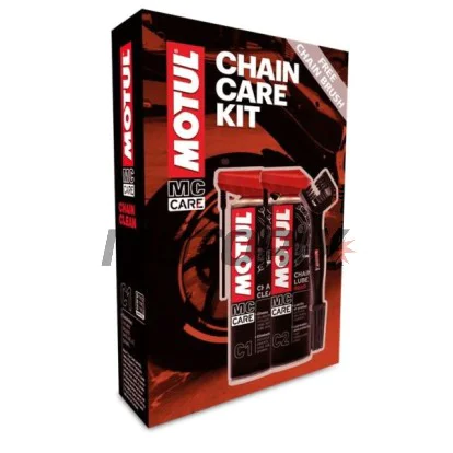 Sada na čištění a mazání řetězu -MOTUL- kartáč, odmašťovač a mazací sprej
