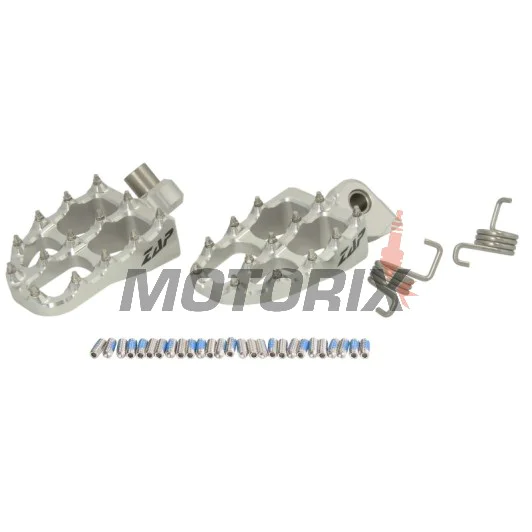 Stupačky -ZAP TECHNIX- stříbrné, KTM SX/SX-F/EXC/EXC-F/Freeride/Enduro 690/SMC 690, Husqvarna TC/FC/TE/FE/Enduro 701/Supermoto 701, Yamaha YZ/YZ-F 65-701 1996-