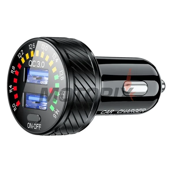 USB adaptér do zapalovače -4 RIDE- 12V, 2xUSB 3.0 + voltmetr - univerzální