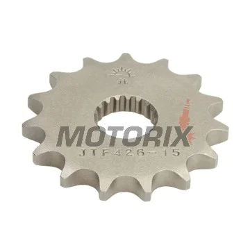 Přední pastorek -JT- JTF426,15, 15 zubů, Kreideler 125 125 2007-2010, Suzuki DR 100 1983-1990, DR 125 1982-1990, GN 125 1982-1983, 1991-2001, GS 125 1983-2000, RM 100 1976-1977, SP 100 1983