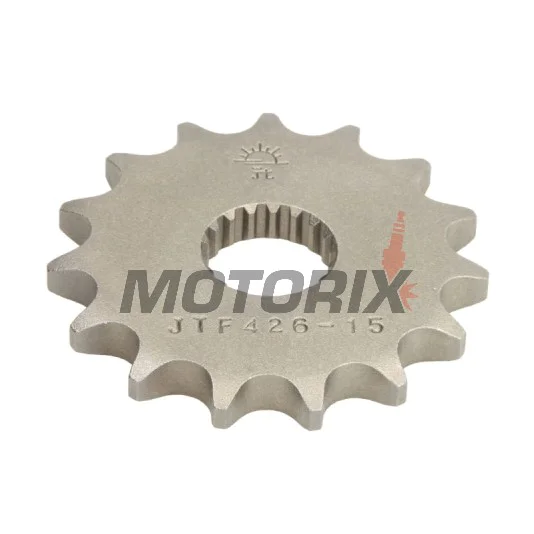 Přední pastorek -JT- JTF426,15, 15 zubů, Kreideler 125 125 2007-2010, Suzuki DR 100 1983-1990, DR 125 1982-1990, GN 125 1982-1983, 1991-2001, GS 125 1983-2000, RM 100 1976-1977, SP 100 1983