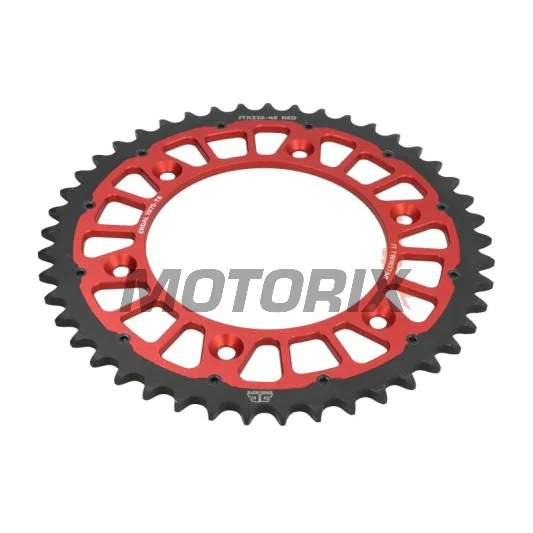 Zadní rozeta -JT- JTX210,45RED, 45 zubů, červený, hybridní, Betamotor RR 125 2018-2021, RR 250 2013-2021, RR 400 2013-2016, RR 450 2013-2014, Honda CR 125 1983-2007, CR 250 1984-2008, CR 500 1984-2001, CRF 150 2003-2018, CRF 230 2003-2017