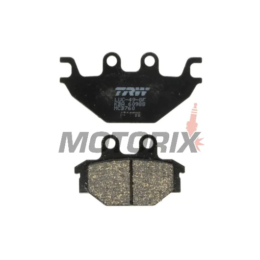 Brzdové destičky -TRW- MCB760, Adly 300-500cc ATV, Arctic Cat DVX 250, CPI XS 250, Kawasaki KVF Brute Force 300, Kymco KXR/MXU/Maxxer 250-700cc, Yamaha MT 125 & YZF-R125 125cc (2004-2018)