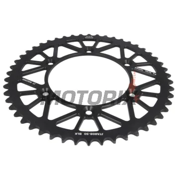 Zadní rozeta -JT- JTA808,50BLK, 50 zubů, černý, hliníkový, Kawasaki KLX 400 2003, Suzuki DR 350 1990-1999, DR-Z 250 2001-2007, DR-Z 400 2000-2017, RM 100 1979-1982, RM 125 1983-2012, RM 250 1987-2012, RM-X 250 1989-2001, RM-X 450 2010-2019