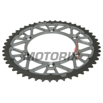 Zadní rozeta -JT- JTX808,49GR, 49 zubů, šedý, hybridní, Kawasaki KLX 400 2003, Suzuki DR 350 1990-1999, DR-Z 250 2001-2007, DR-Z 400 2000-2017, RM 100 1979-1982, RM 125 1983-2012, RM 250 1987-2012, RM-X 250 1989-2001, RM-X 450 2010-2019