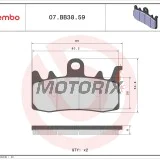 Brzdové destičky -BREMBO- 07BB3859, BMW G310/Ducati 939-1262/Triumph Tiger 1215