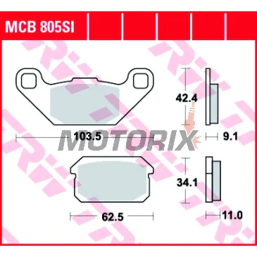 Brzdové destičky -TRW- MCB805SI, Adly ATV 300/320/500 Sport/S/U, PGO Bugrider 200/250 (2005-2008)