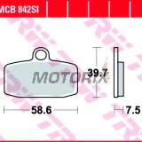 Brzdové destičky -TRW- MCB842SI, Husqvarna TC85 (2014-2020), KTM Freeride 250R/350/350E (2012-2017), KTM SX85/85BW (2012-2020), KTM SXS85 (2013-2014)