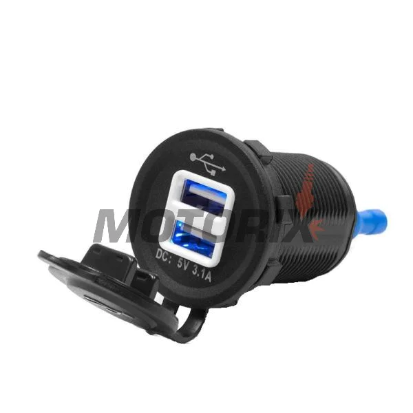 USB adaptér -4 RIDE- 12V, 2xUSB (3.1A), 2 pinů - univerzální