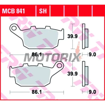 Brzdové destičky -TRW- MCB841SH, Kawasaki Versys 650, Z750R/Z800/Z800E; Suzuki GW250, SFV650 Gladius, SV650 ABS (2009-2020)