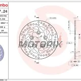 Brzdový kotouč -BREMBO- 68B40724, Kymco Grand Dink 250, Kymco Yup 250 (2001-2005)