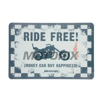 Garážová cedule -OXFORD- Ride Free, 200x300mm