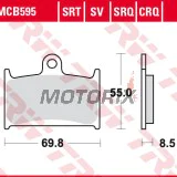 Brzdové destičky -TRW- MCB595SV, Suzuki GSX-R 400/750/1100 (1988-1995), Triumph Daytona, Rocket III, Speed Triple, Sprint, Thunderbird, Tiger, Trophy (1991-2016), Yamaha TZ250 (1990-2001)