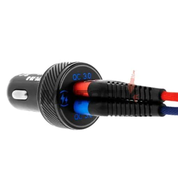 USB adaptér do zapalovače -4 RIDE- 12V, 2xUSB 3.0 + voltmetr - univerzální