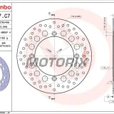 Brzdový kotouč -BREMBO- 68B407C7, Honda XRV (Africa Twin) 650-750 (1990-2002)