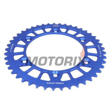 Zadní rozeta -JT- JTA822,45BLU, 45 zubů, modrý, hliníkový, Betamotor RR 250/400/450 2005-2012, RR 520 2010-2014, RR 525 2005-2009, RR Enduro 250/450/525 2005-2008, RR Enduro 350 2011-2012, RR Enduro 400 2010-2012, Cagiva WMX 125/250 1989-1992