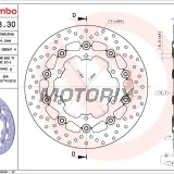 Brzdový kotouč -BREMBO- 78B40830, Yamaha BT Bulldog 1100, FJR1300, FZS1000 Fazer, TDM900/ABS, XJ600N, XJR1300/SP, XV535 Virago & XV1700 Road Star Warrior, XVS1100 Drag Star/Classic, YZF600R Thunder Cat, YZF1000R Thunder Ace, YZF-R1 1000, YZF-R6 6