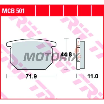 Brzdové destičky -TRW- MCB501, Suzuki GR 650X (1985-1989), GS 550/650 Katana/450E (1980-1988), GSX 400S Sport/750S Katana/1100E-EX (1980-1987)