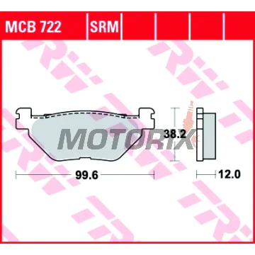 Brzdové destičky -TRW- MCB722SRM, sintrované, Yamaha TMAX/XP 500/530 (2001-2019)