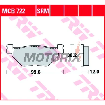 Brzdové destičky -TRW- MCB722, Yamaha TMAX/XP 500/530 (2001-2019)
