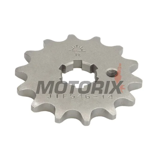 Přední pastorek -JT- JTF546,14, 14 zubů, Kawasaki KX 100 1988-2021, KX 60 1983-2003, KX 65 2000-2020, KX 80 1979-1982, 1984-1987, 1989-2000, KX 85 2001-2020, Suzuki RM 100 2003, RM 60 2003-2005, RM 65 2003-2006