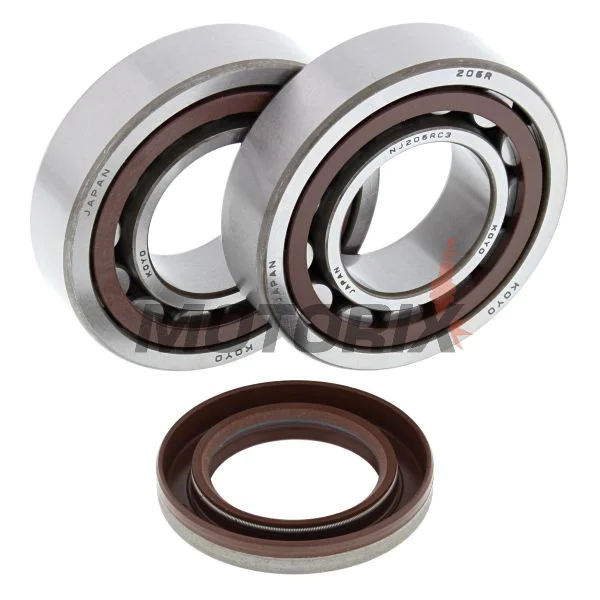 Sada ložisek a gufer klikové hřídele -ALL BALLS- KTM EXC 400 2000-2002, 2005-2006, EXC 450/525 2003-2007, EXC 520 2000-2002, EXC-G 250 2002-2005, EXC-G 400 2004-2006, EXC-G 450 2003-2007, MXC 400/520 2001-2002, MXC 450 2004-2005, 2007, SMR 525 2005