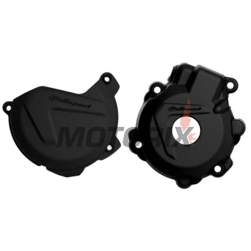 Sada chráničů víka spojky a víka statoru -POLISPORT- černé, KTM EXC-F, XCF-W 250/350 2014-2016