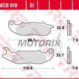 Brzdové destičky -TRW- MCB818, Derbi Mulhacen 125, Terra 125/125 Adventure, Honda CRF250L, CRF250M