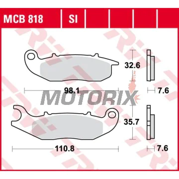 Brzdové destičky -TRW- MCB818SI, Derbi Mulhacen 125, Terra 125/125 Adventure, Honda CRF250L, CRF250M