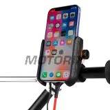 Držák telefonu -4 RIDE- s bezdrátové nabíječka + USB C, antivibrační - univerzální