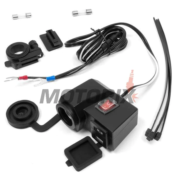 USB adaptér se zapalovačem -4 RIDE- 12V, 2xUSB (3.1A) + voltmetr - univerzální