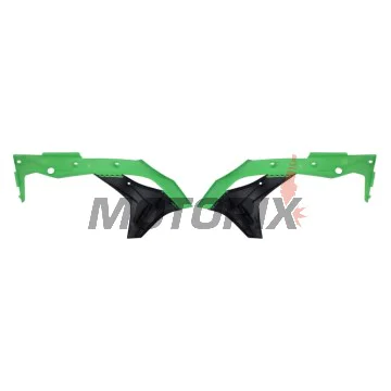 Přední boční plasty -POLISPORT- černé/zelené, KAWASAKI KX 250 2017-2020