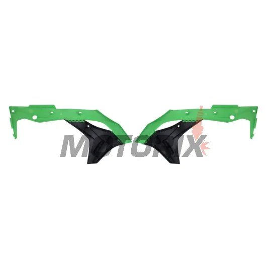 Přední boční plasty -POLISPORT- černé/zelené, KAWASAKI KX 250 2017-2020