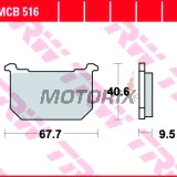 Brzdové destičky -TRW- MCB516, Kawasaki GPZ 400 (1983-1984), GT 750 (1982-1996), KZ 1000 (1982-1990), Z 250/440/550GP/750/1000A/1100GP-ST (1980-1985)