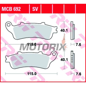 Brzdové destičky -TRW- MCB692SV, Honda ST1100 Pan European/Pan European ABS (1996-2001)