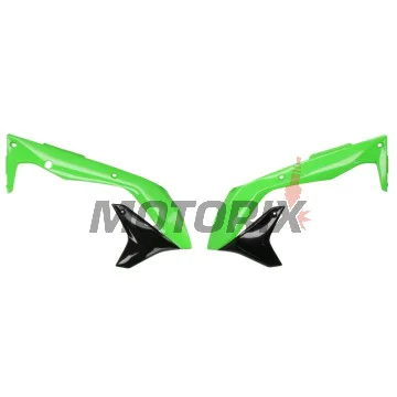 Přední boční plasty -POLISPORT- černé/zelené, KAWASAKI KX 450 2016-2018