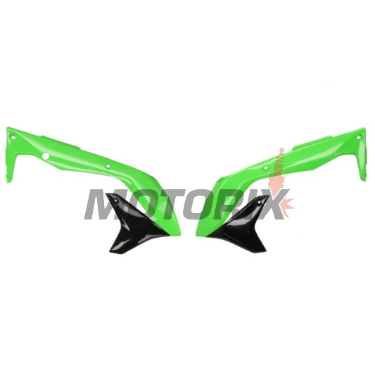 Přední boční plasty -POLISPORT- černé/zelené, KAWASAKI KX 450 2016-2018