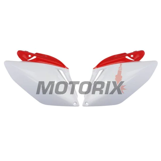 Zadní boční plasty -POLISPORT- červené/bílé, HONDA CRF 250 2006-2008
