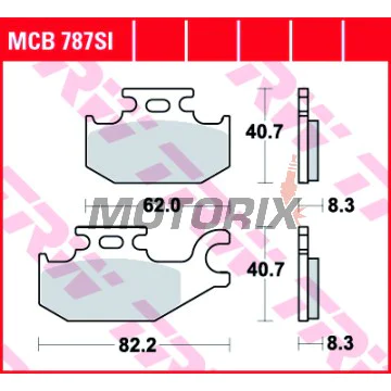 Brzdové destičky -TRW- MCB787SI, Suzuki LT-A KingQuad 400/450/500/700/750 X, XP, XZ, XPC (2005-2017), LT-F KingQuad 400F/400FS 4x2 & 4x4 (2008-2016)