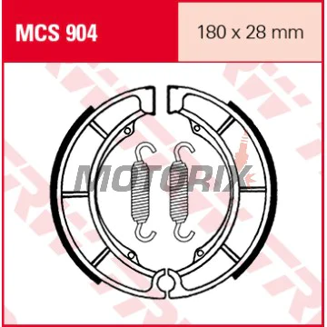 Brzdové čelisti -TRW- MCS904, 180x28mm, Suzuki GSX400S Sport (1986-1987)